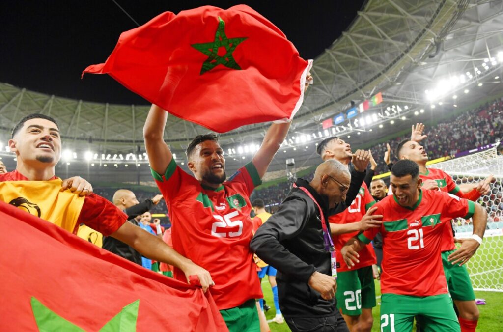 Marroquinos comemoram classificação histórica, (Twitter/FIFA).